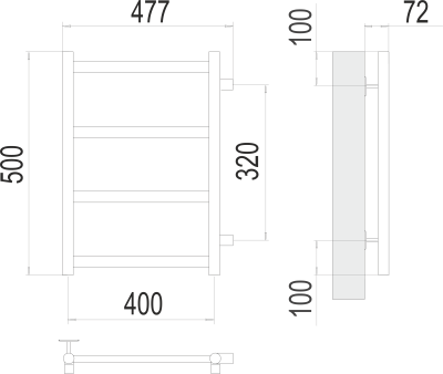 Водяной полотенцесушитель Terminus Аврора П4 400х500 бп320 (4670078529855)