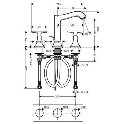 Смеситель для раковины Hansgrohe - Metropol Classic (31307000)