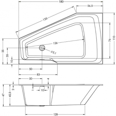 Ванна акриловая RIHO RETHING SPACE 180x110 R PULG&PLAY RIHO FALL (заполнение через перелив) (BD85C0500000000) Ванна акриловая RIHO RETHING SPACE 180x110 R PULG&PLAY RIHO FALL (заполнение через перелив) (BD85C0500000000)