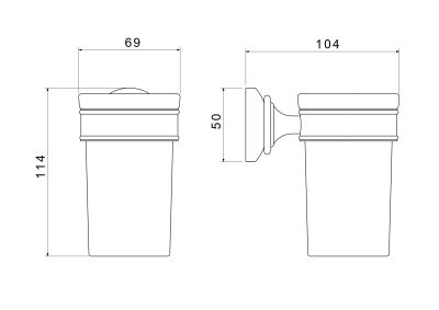 Стакан с держателем AQUATEK КЛАССИК (AQ4527CR)