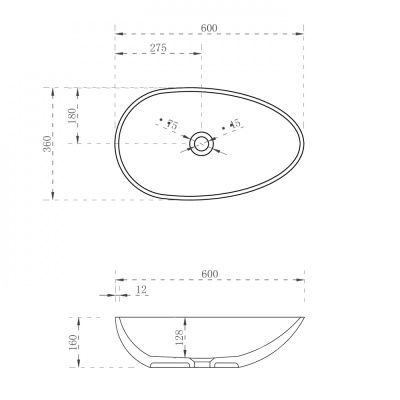 Раковина накладная прозрачная ABBER Kristall желтая (AT2811Amber)