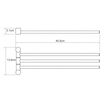 K-1533 Держатель полотенец тройной (K-1533)