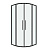 Душ.ограждение 301.K33.02.1010.21.00 Cosmo (100*100*195) полукруг,раздвижн,черн.матов,стекло прозрачн (301.K33.02.1010.21.00)
