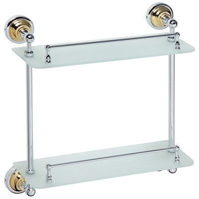 Полка стеклянная Bemeta - Retro - Хром/Золото (144202128)