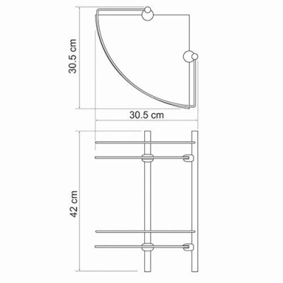 K-3122 Полка стеклянная двойная (K-3122)