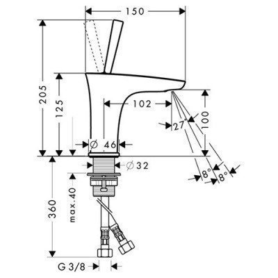 Смеситель для раковины Hansgrohe - PuraVida (15075000)