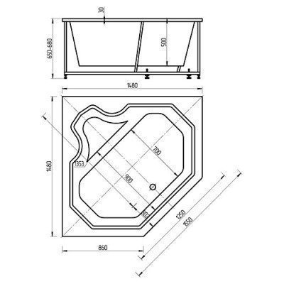 Ванна акриловая Aquatek - Лира 150x150 (LIR150-0000032) Ванна акриловая Aquatek - Лира 150x150 (LIR150-0000032)