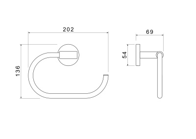 Полотенцедержатель овальный AQUATEK ОБЕРОН (AQ4221CR)