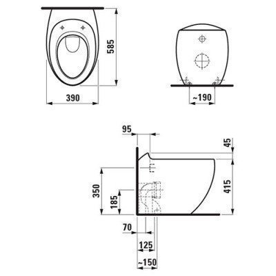 Унитаз приставной Laufen - Alessi (8.2197.1.400.000.1)