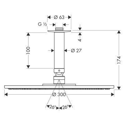 Верхний душ Hansgrohe - Raindance S (27494000)