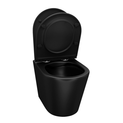 Унитаз подвесной безободковый, чёрный матовый, Calipso, IDDIS (CALR3BMi25)