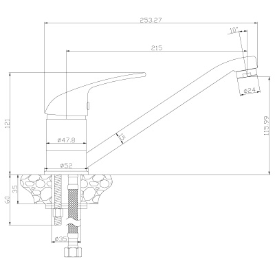 Смеситель Rossinka для кухни (Y40-21)