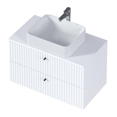 Тумба 1Marka Desire 800х487х500П 2я монолит айсберг /эмаль белая (Ц0000026594)