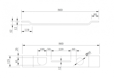 Полка для ванны ABBER Stein белая (AS1601)