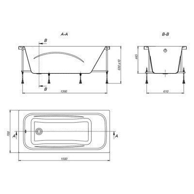 Ванна акриловая Roca - Line 150x70 (ZRU9302982)