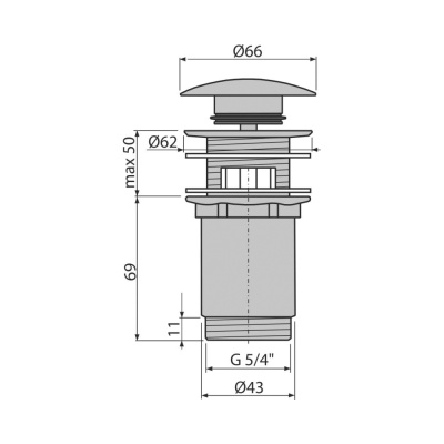 Донный клапан AlcaPlast - Сlick/clack 5/4" (A392C) Донный клапан AlcaPlast - Сlick/clack 5/4" (A392C)