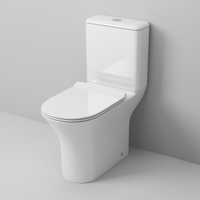 Унитаз GR-4443S (640*355*795) напольный БЕЗОБОДКОВЫЙ с тонкой крышкой из 2 мест (GR-4443S)