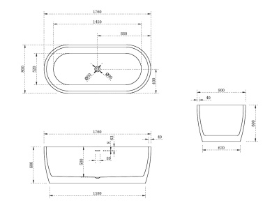 Акриловая ванна ABBER (AB9219)