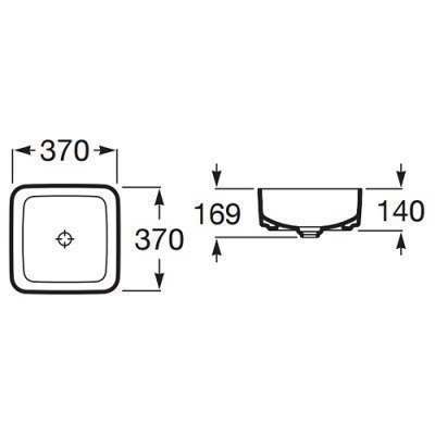 Раковина накладная Roca -  Inspira Square 37x37 (A327532000)