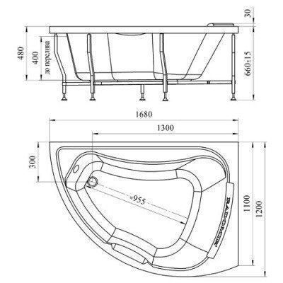 Ванна акриловая Radomir - Альбена 168x120 Левая (1-01-0-1-1-015)