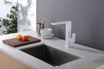 Смеситель ABBER Daheim для кухни, белый (AF8214W)