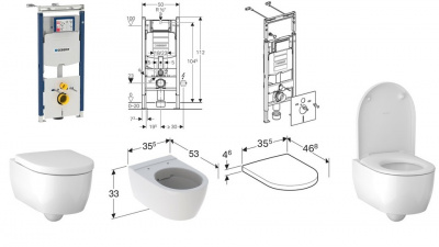 Комплект система инсталяции + унитаз GEBERIT iCon (500.362.TC.I) Комплект система инсталяции + унитаз GEBERIT iCon (500.362.TC.I)