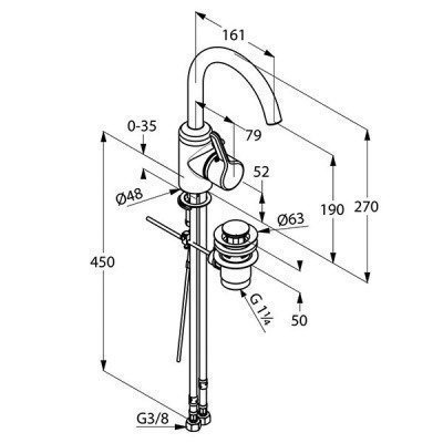 Смеситель для раковины  Kludi  -  BINGO STAR (420300578)