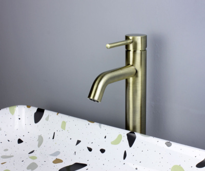 Смеситель на раковину высокий SCANDI бронза (1452BR)