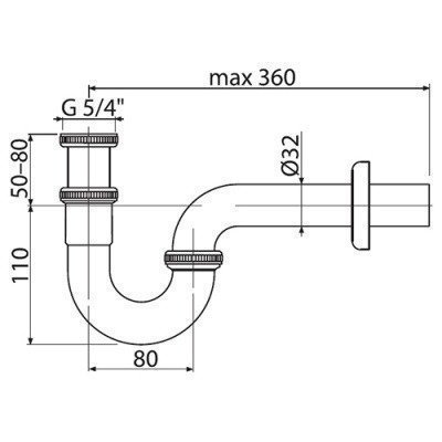 Сифон для биде - AlcaPlast Ø32 (A45E) Сифон для биде - AlcaPlast Ø32 (A45E)