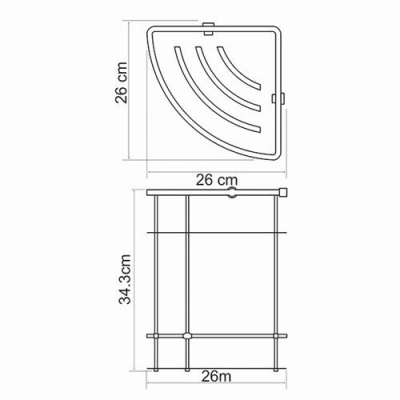 K-522 Полка металлическая двойная (K-522) K-522 Полка металлическая двойная (K-522)