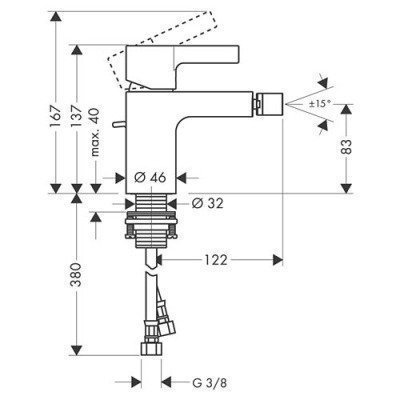 Смеситель для биде Hansgrohe - Metris S (31261000)