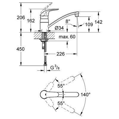 Смеситель для кухни Grohe - Euroeco (32750000)
