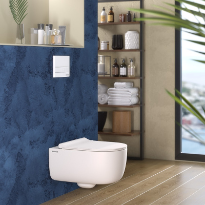 Унитаз BERGES EGO XL, матовый белый, микролифт, быстросъёмное (082228) Унитаз BERGES EGO XL, матовый белый, микролифт, быстросъёмное (082228)