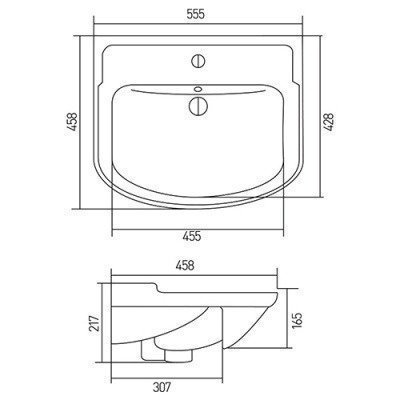 Раковина накладная Акватон - Clssic 55 B (1AX015WBXX000)