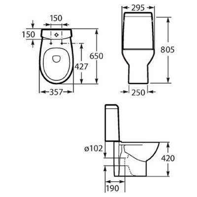 Унитаз напольный (чаша) Roca - Victoria Nord (342ND7000)