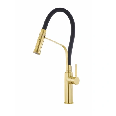 Смеситель AVIVACOM с гибким изливом (Золотой) (NG4926)