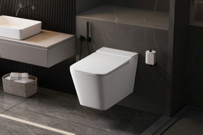 Унитаз ABBER Rechteck подвесной белый с импульсным смывом (AC1202P)