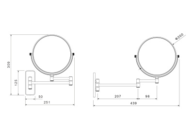 Зеркало косметическое настенное 5х AQUATEK (AQ4911CR) Зеркало косметическое настенное 5х AQUATEK (AQ4911CR)