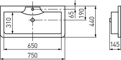 Раковина Акватон - Сиена 75 (1A704131SN010)