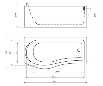 Акриловая ванна Gemy (G9010 B R)