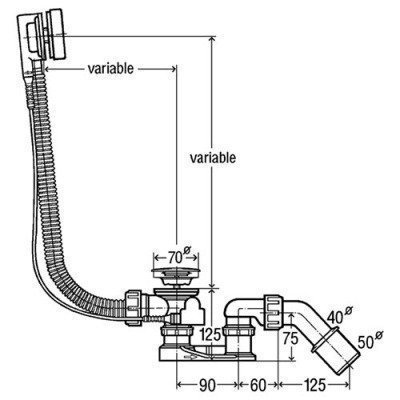 Слив-перелив Viega - Simplex 540 мм (285357)