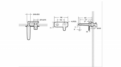 Встраиваемый смеситель настенный для раковины (P8173218CP-ENG) Встраиваемый смеситель настенный для раковины (P8173218CP-ENG)