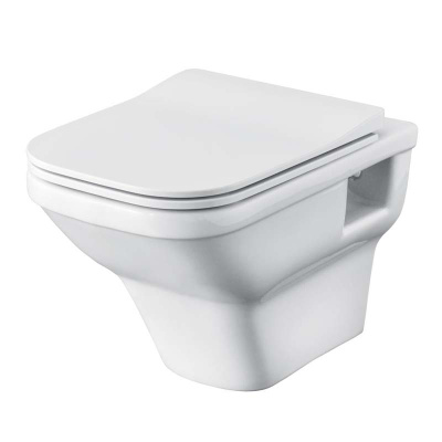 Комплект инсталляции с белой кнопкой Santek ПЭК и подвесным унитазом с крышкой с микролифтом Нео rimless (1.WH50.1.758)