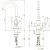 Смеситель для кухни PAINI Cox с подключением фильтрованной воды (78PJ6433VL2KM)