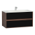 Шкаф Vitra Metropole 100 см с раковиной Infinit из искусственного камня, c 2мя ящиками,  цвет  сливовое дерево, фасад черное акриловое стекло (58183)