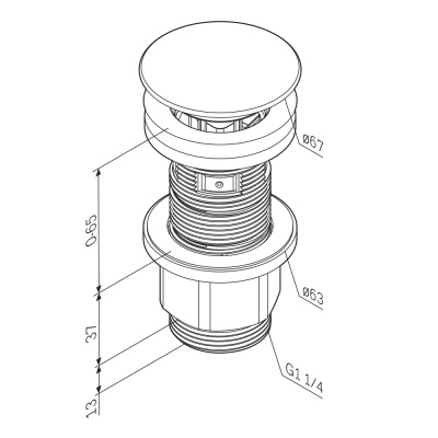 AM.PM Донный клапан мультифункциональный нажимной, шт. (F070M100)