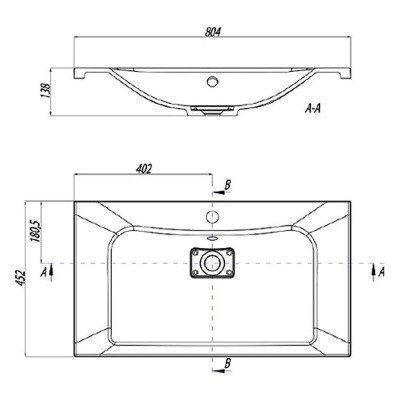 Раковина накладная Акватон - Брук 80 (1A71453KBC010)