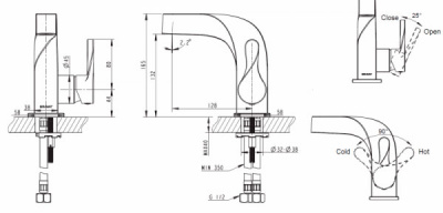 Смеситель для умывальника Bravat Wave (F174108C-2)