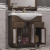 Тумба с раковиной Тибет 85 Opadiris с художественным стеклом, цвет Орех антикварный (00-00002852)