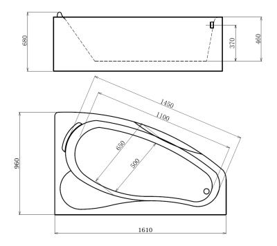 Акриловая ванна Gemy (G9046 B R)